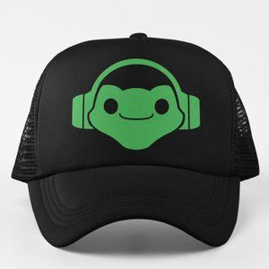 NEW Overwatch Lucio Frog Headphones DJ Logo Foam Trucker Mesh Snapback Hat BLACK